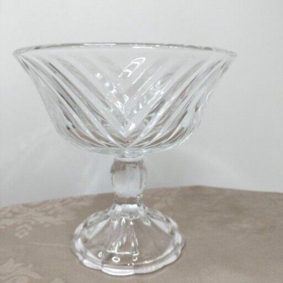 Aderia Crystal Glass Pedestal Compote/Candy Bowl made In Japan 5"1/4 5"1/2 New - Picture 2 of 7